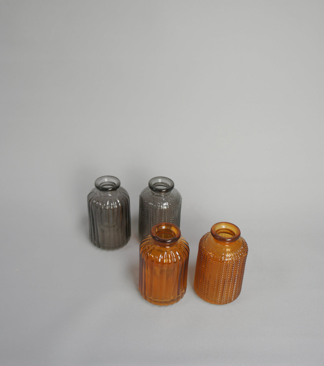 Glasvase, in 2 Farben: Orange und Grau, erhältlich im Set, 2-tlg.