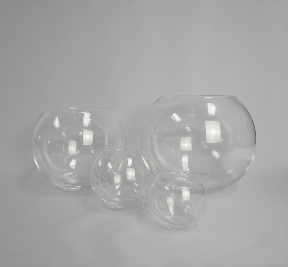 Kugelglasvase in verschiedenen Größen