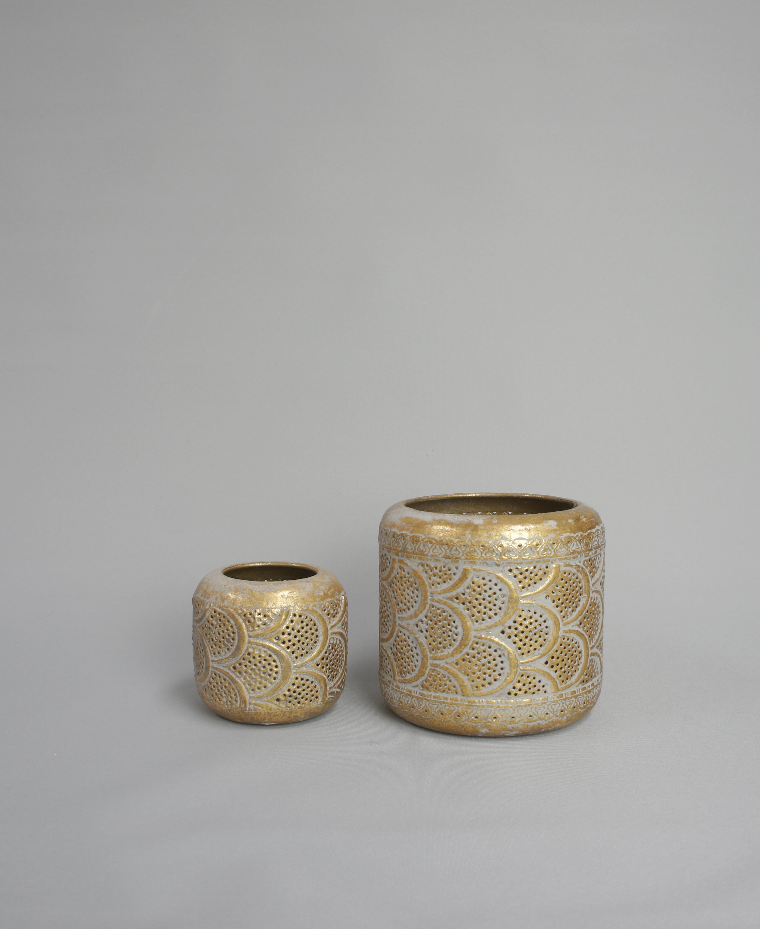 Windlicht/Vase &quot;Orient&quot;, inkl. Glaseinsatz in 2 Größen, Farbe Antikgold