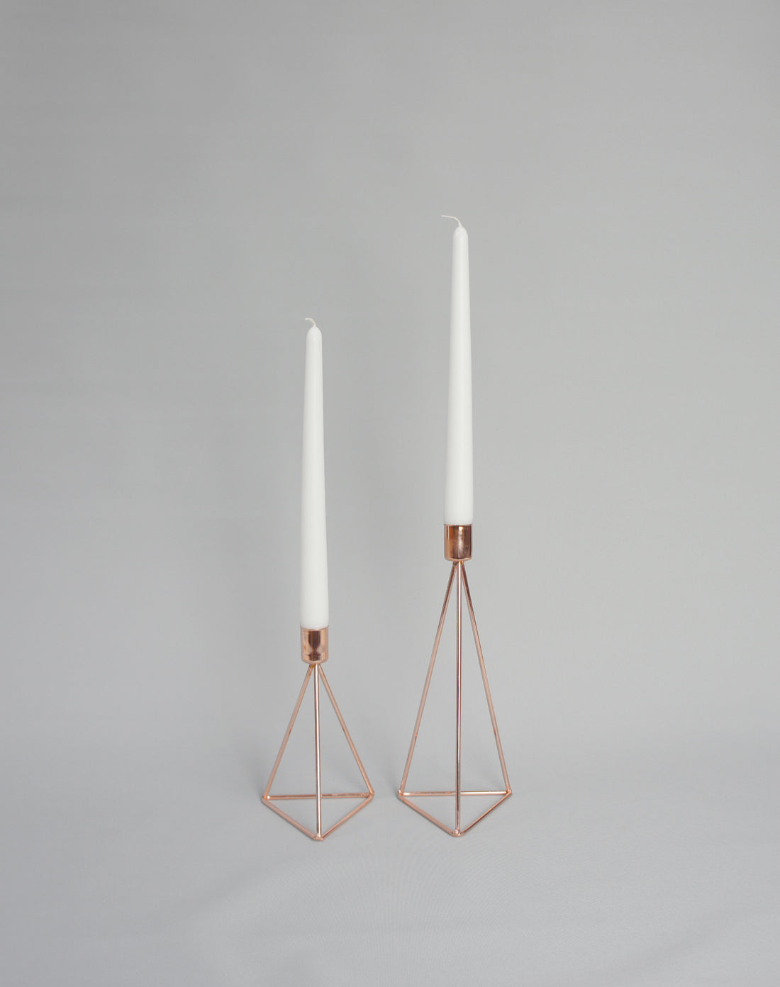 Kerzenhalter "Geo", 2er Set, Farbe Roségold