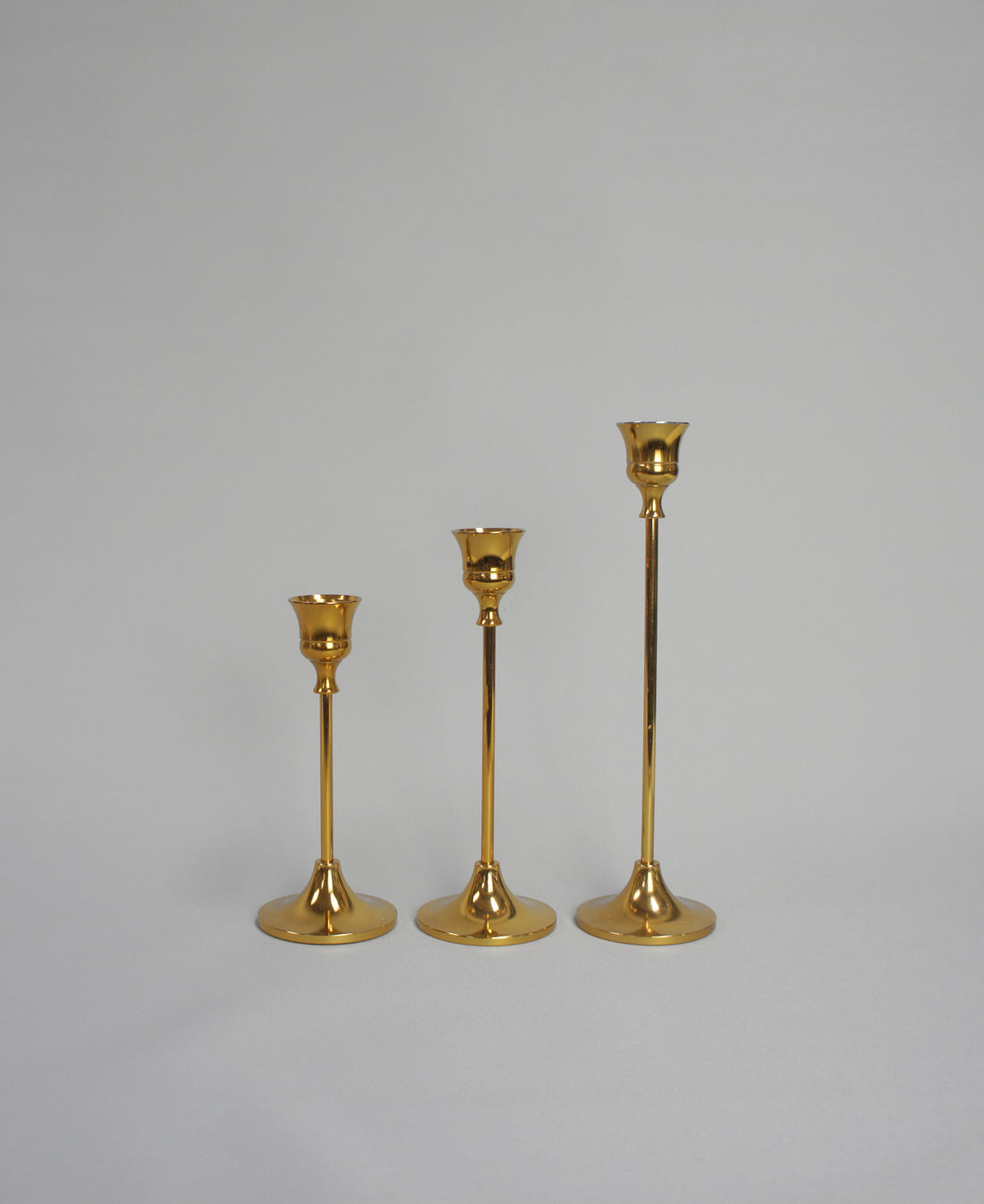 Kerzenhalter-Set, 3-tlg., Farbe Gold glänzend