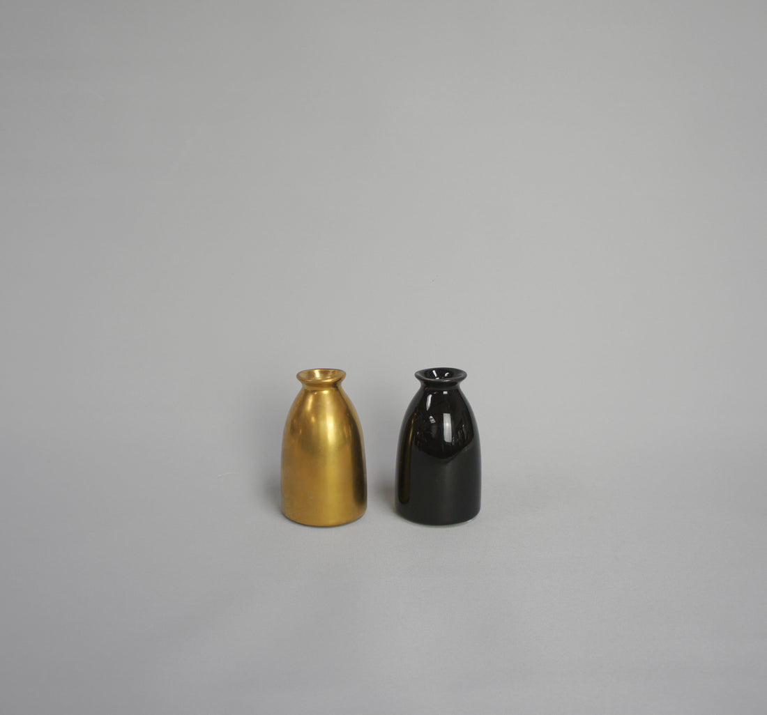 Keramikvase klein, in 2 Farben: Schwarz und Gold
