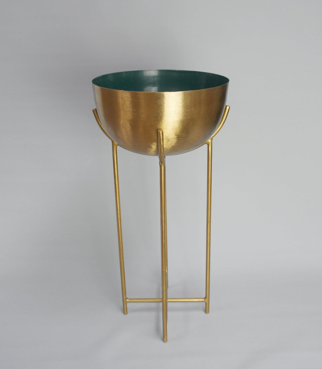 Metallschale, gebürstete Oberfläche, Farbe Gold, inkl. Metallständer