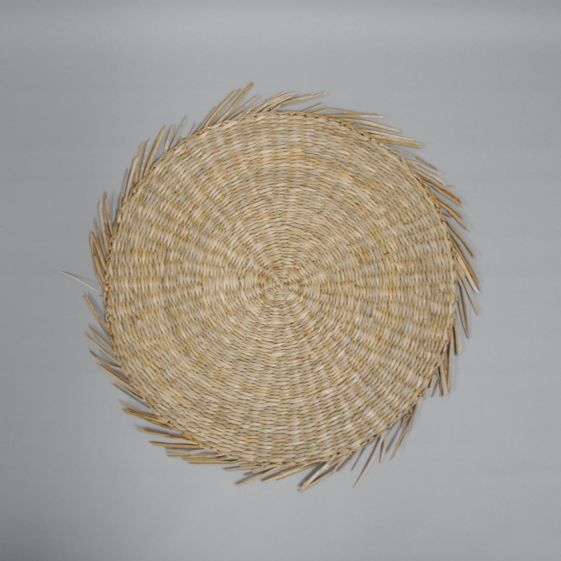 Tischset/Platzset, rund 40 cm, Bastgeflecht mit Fransenrand