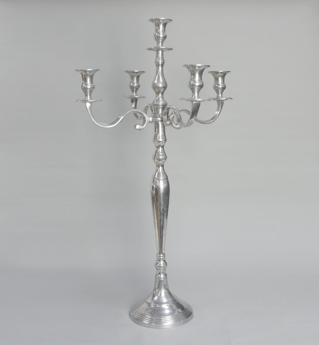 Kerzenleuchter 5-armig, Farbe Silber, Höhe 80 cm