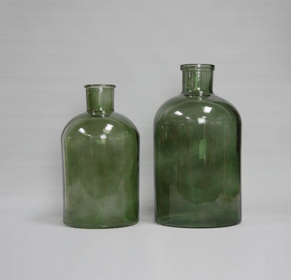 Glasflasche/Vase, Farbe Grün, erhältlich in 2 Größen