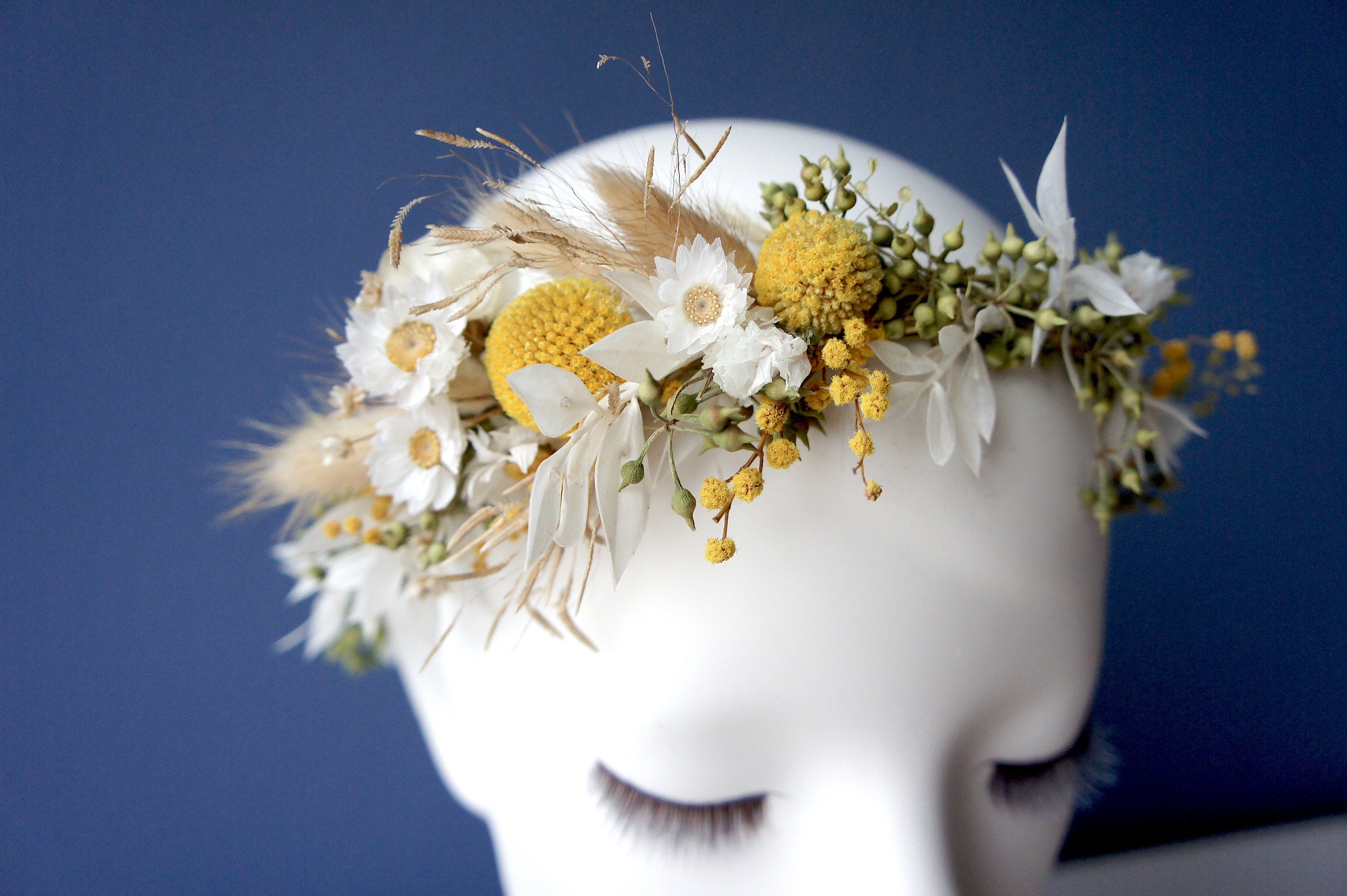 Serie HELLO SUNSHINE Trockenblumenhaarkranz, Dried flower crown