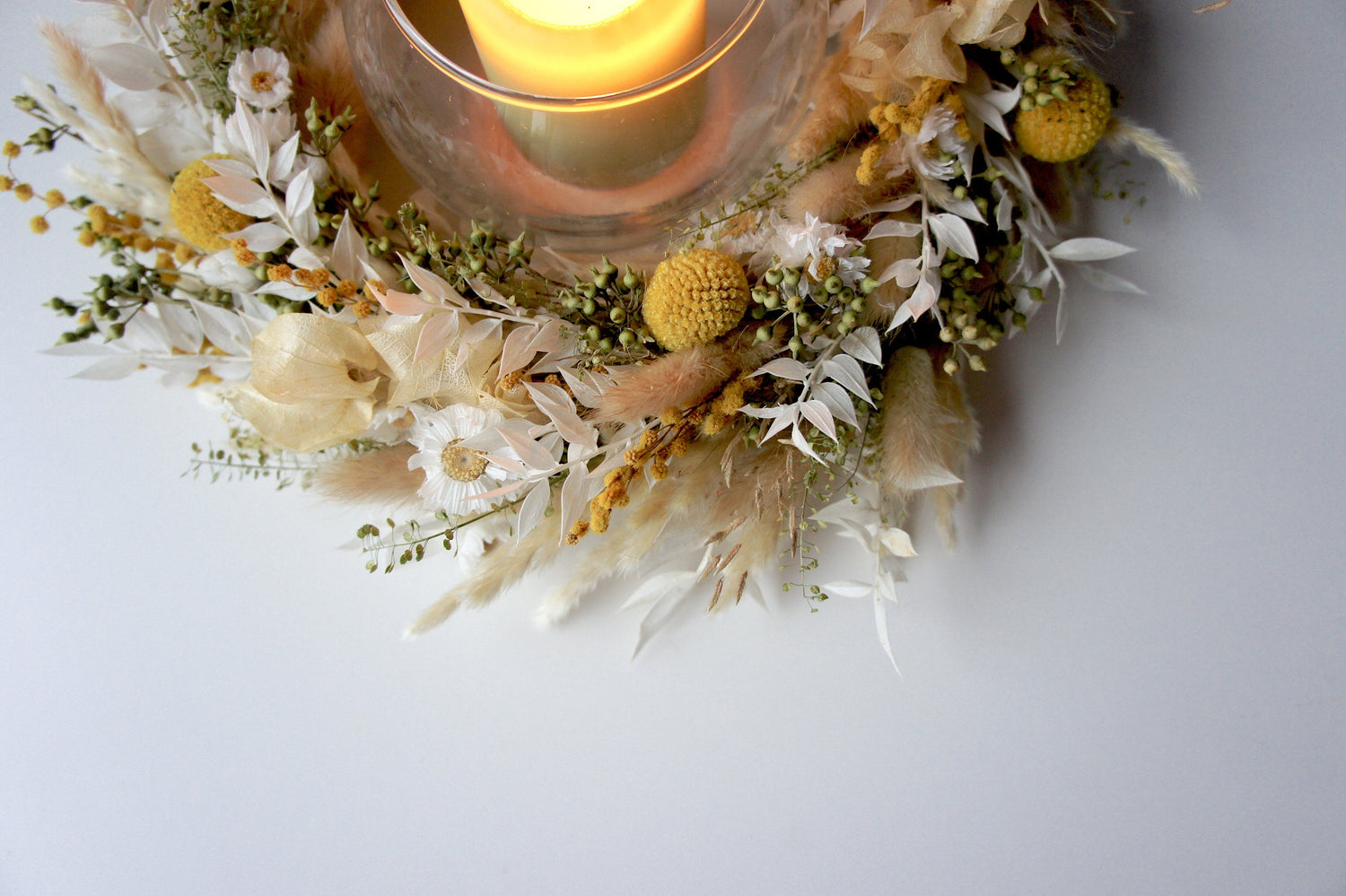 Serie HELLO SUNSHINE, Trockenblumenkranz, Dried flower wreath