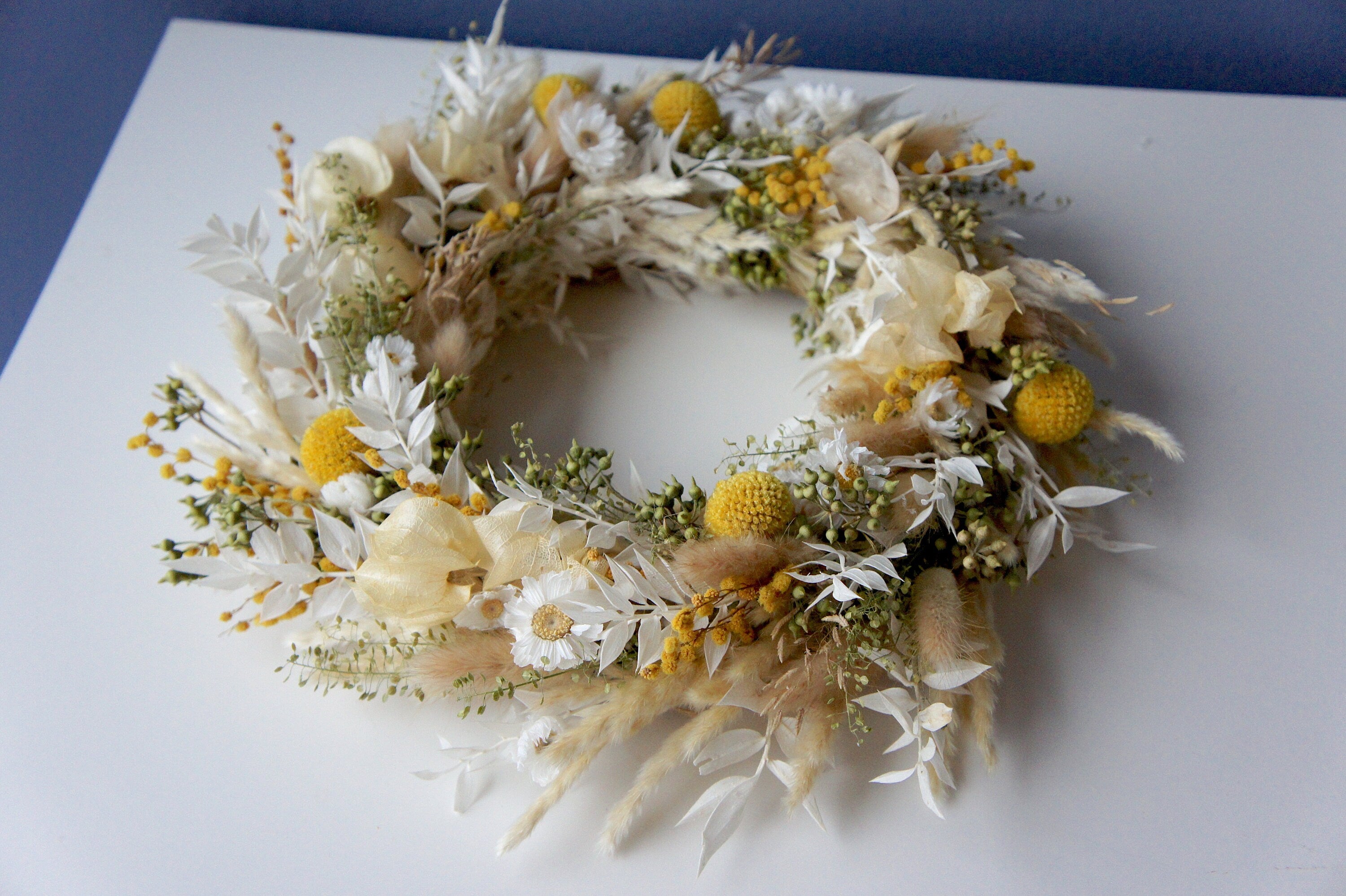 Serie HELLO SUNSHINE, Trockenblumenkranz, Dried flower wreath