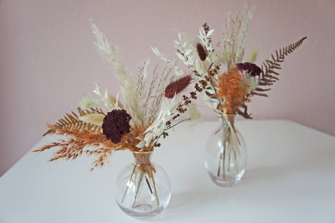 Serie ERDVERBUNDEN, Einzelstiele, Trockenblumen, ungebunden, DIY-Set, Separate Dried flowers stalks / ohne Vasen, without vases